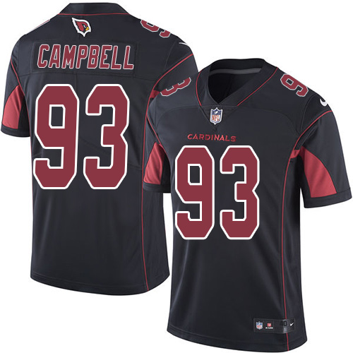 Men's Elite Calais Campbell Nike Jersey Black - #93 Rush NFL Arizona Cardinals